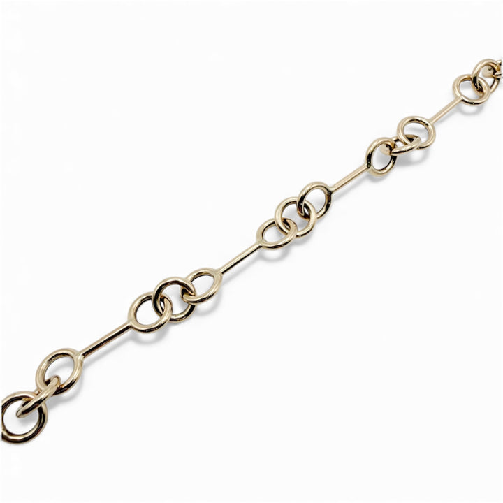 14k Yellow Gold Circle Bar Bracelet