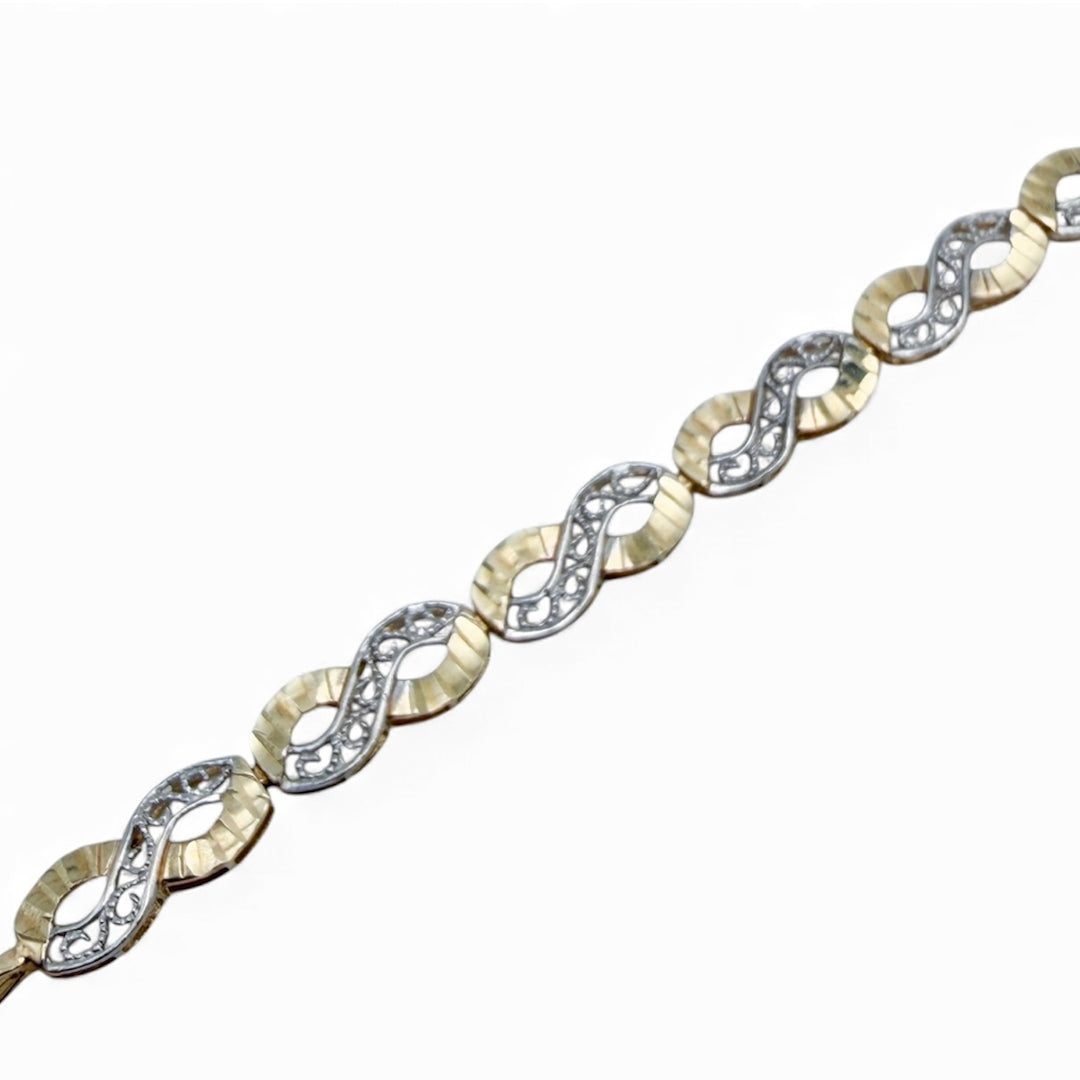 14k Two Tone Infinity Estate Bracelet