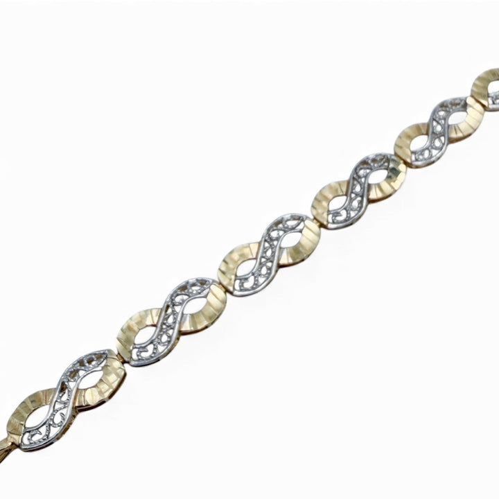 14k Two Tone Infinity Estate Bracelet