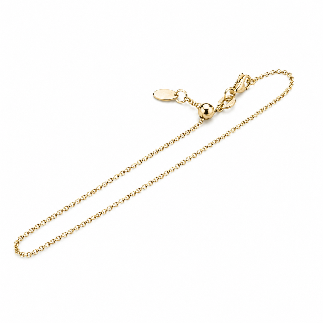 14k Yellow Adjustable Cable Link Bracelet
