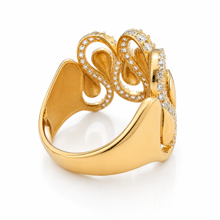 14k Yellow Cubic Zirconia Estate Ring