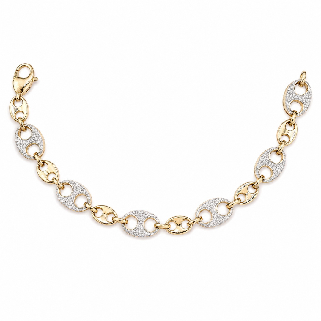 14k Yellow Gold Mariner Diamond Bracelet
