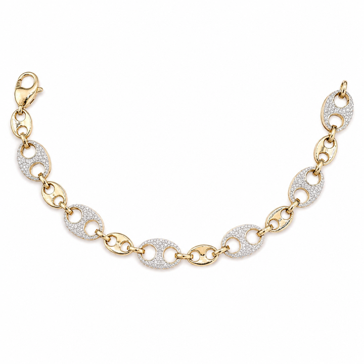 14k Yellow Gold Mariner Diamond Bracelet