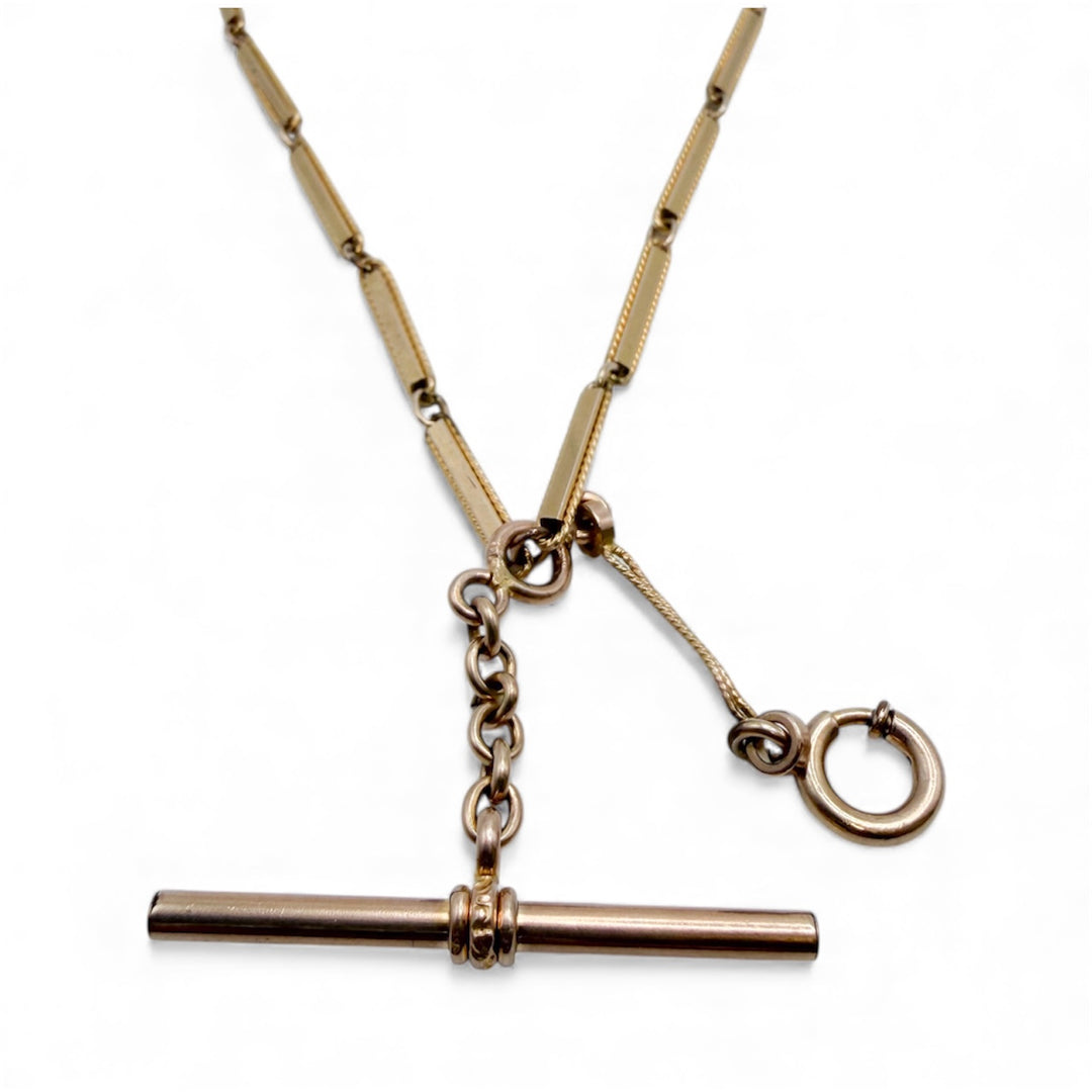 14k Yellow Gold Pocket Watch Estate Necklace