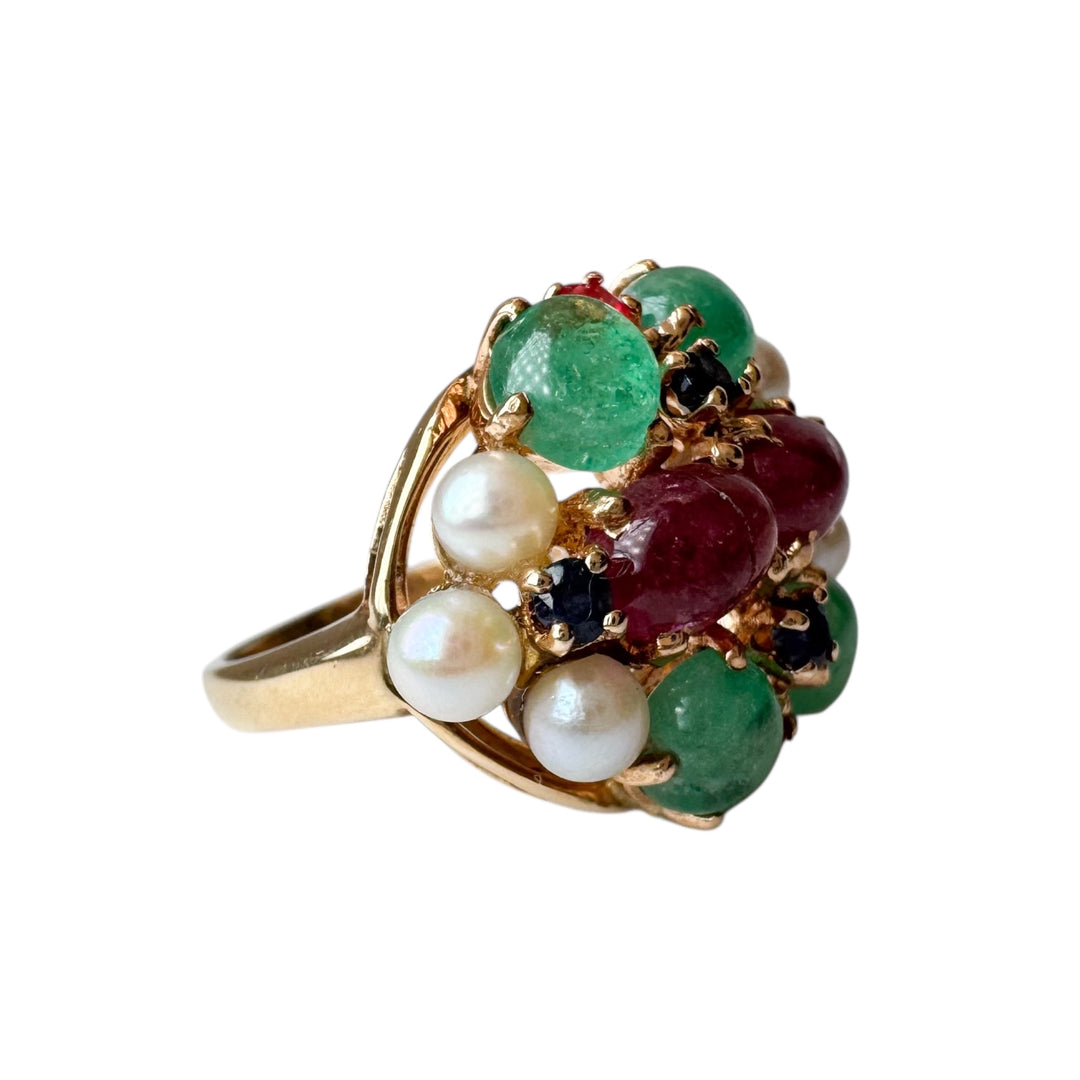 14k Yellow Gold Tourmaline Estate Ring