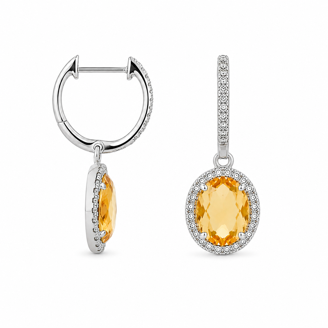 14k Citrine Drop Earrings