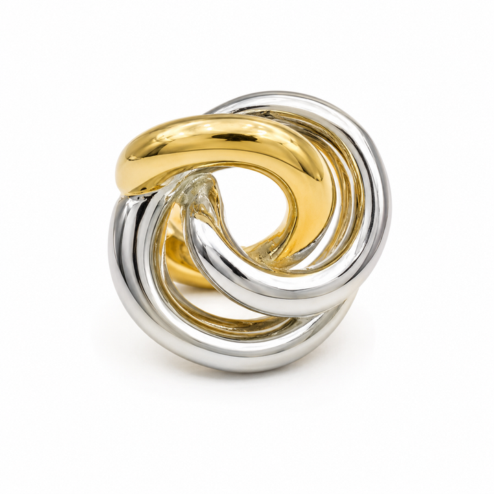 18k Two Tone Circle Estate Ring