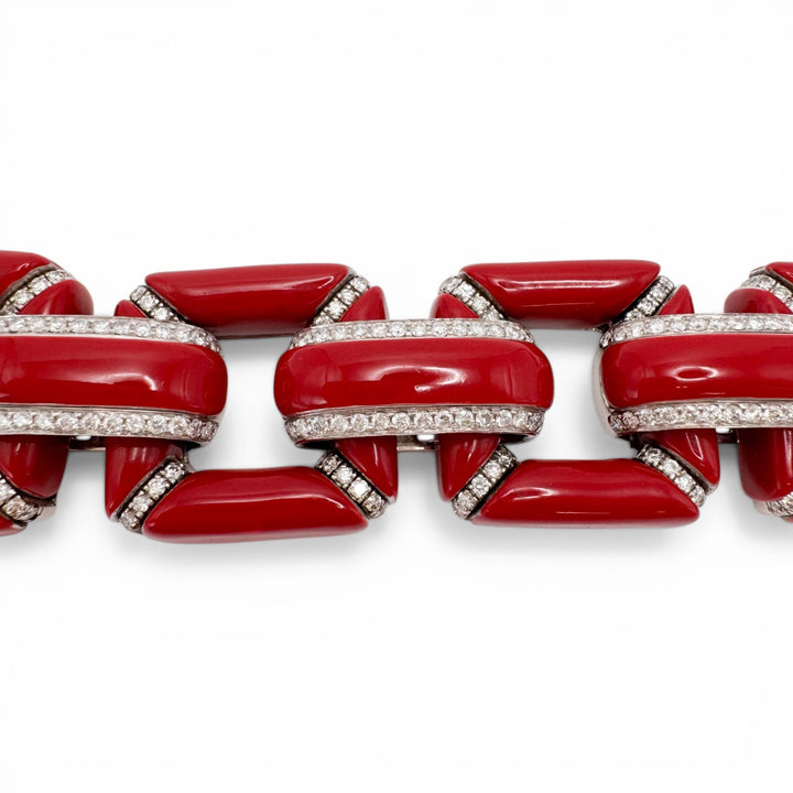 18k White Gold Estate Diamond Designer Bracelet