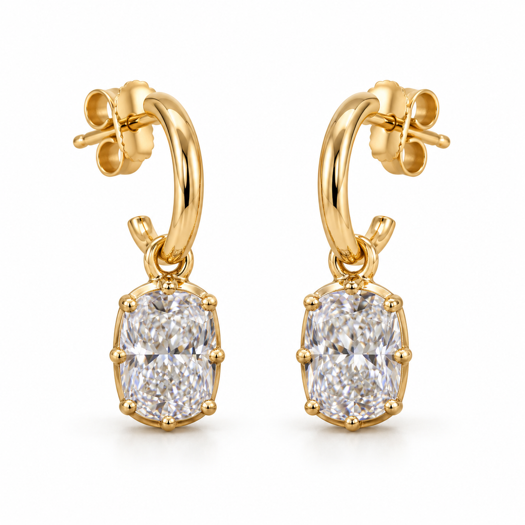 14k Yellow Lab Grown Diamond Earrings 3.08 cttw