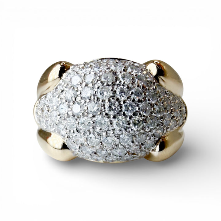 14k Yellow Gold Cluster Diamond Estate Ring