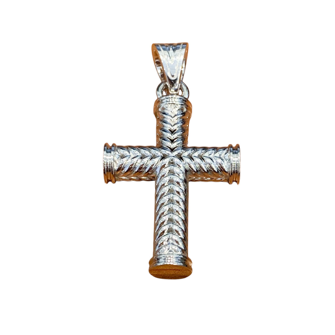 14k White Gold Cross Charm