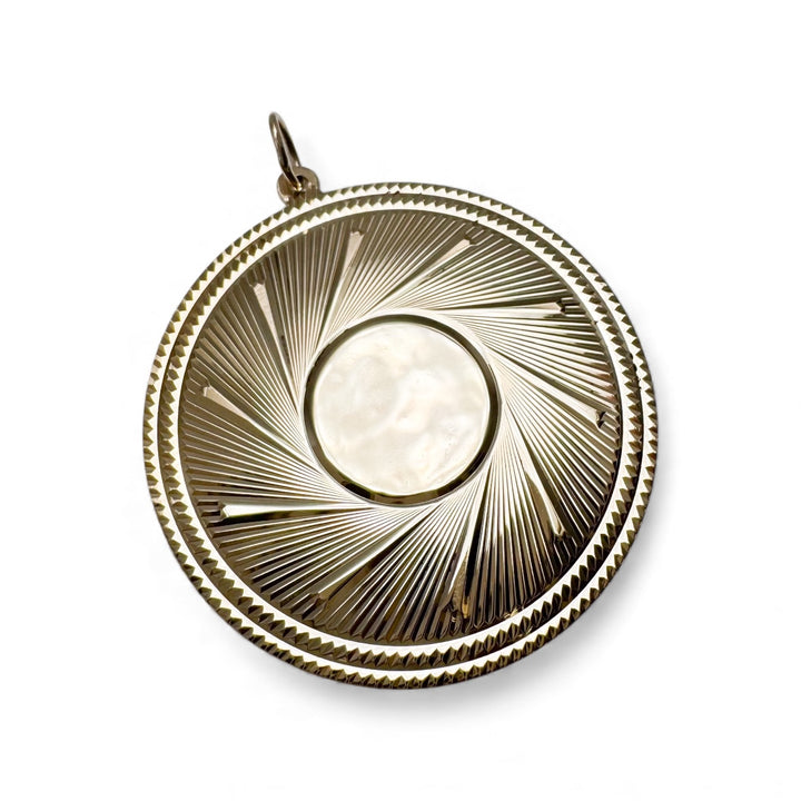 14k Yellow Gold Disc Estate Pendant