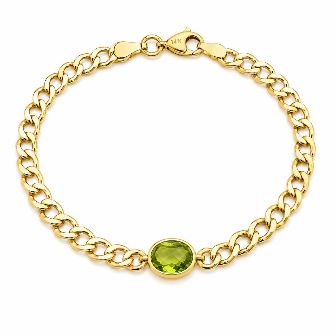 14k Yellow Gold Peridot Bracelet