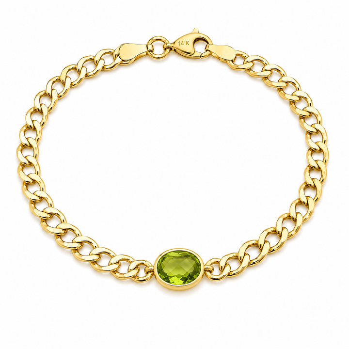 14k Yellow Gold Peridot Bracelet