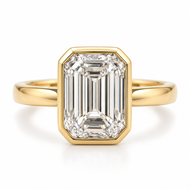 18k Yellow Solitaire Lab Grown Diamond Engagement Ring 2.03 cttw