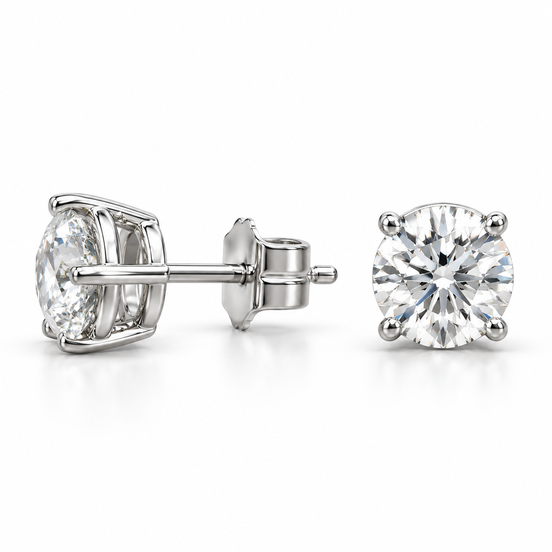 14k White Lab Grown Diamond Studs 1.40 cttw