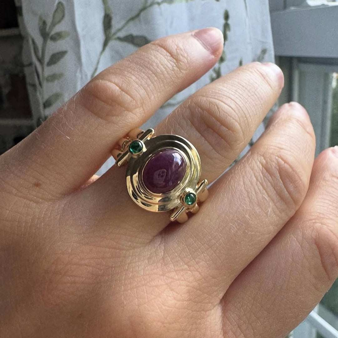 14k Yellow Gold Gemstone Ring Estate Ring