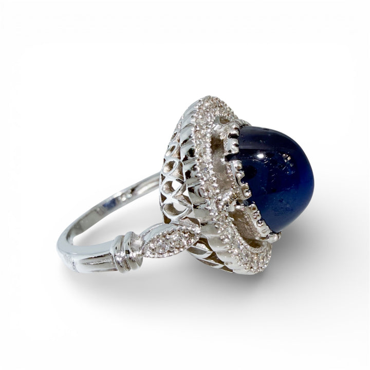 14k White Gold Sapphire Estate Ring