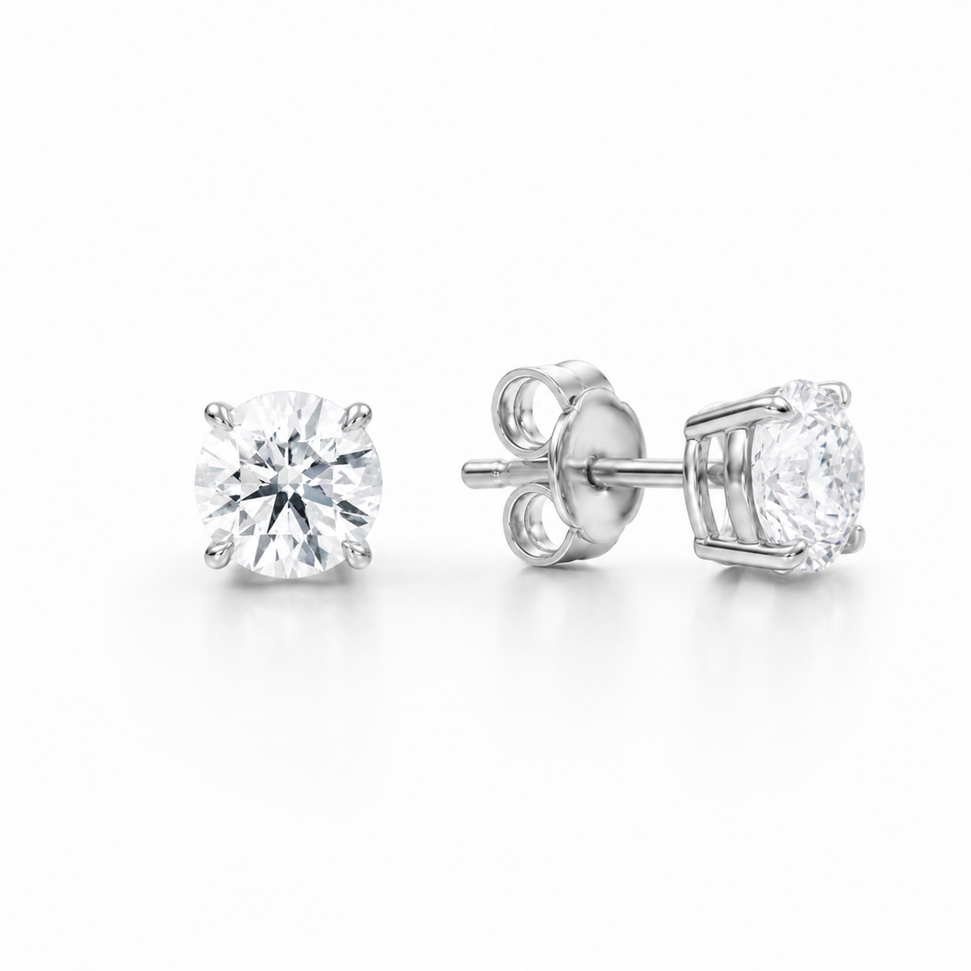 14k White Gold Lab Grown Diamond Earrings 0.76cttw
