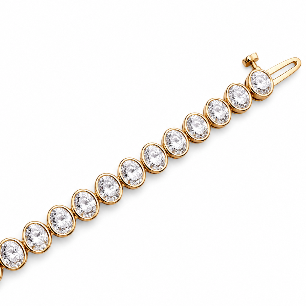 14k Yellow Gold Lab Grown Diamond Bracelet 6.84 cttw