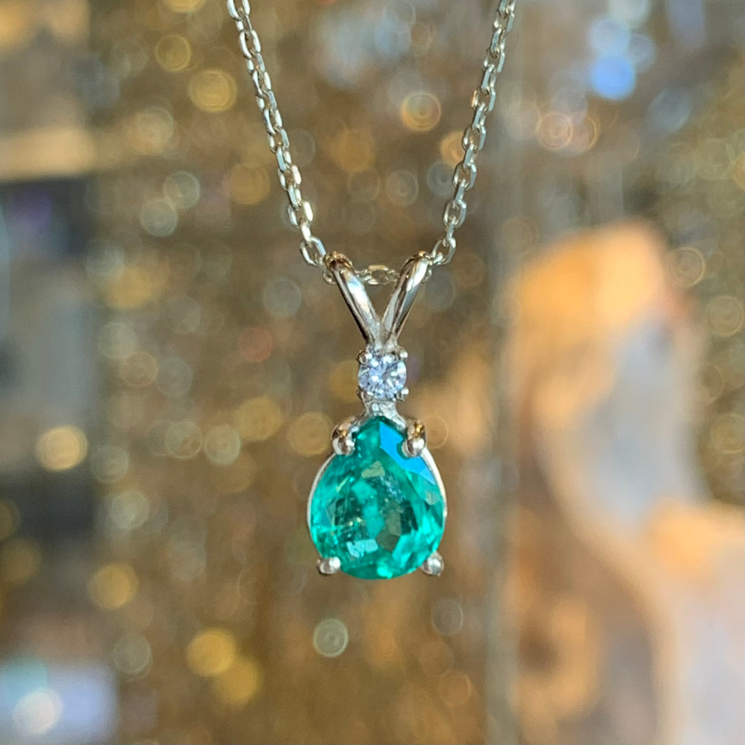 14k Yellow Gold Emerald Pendant