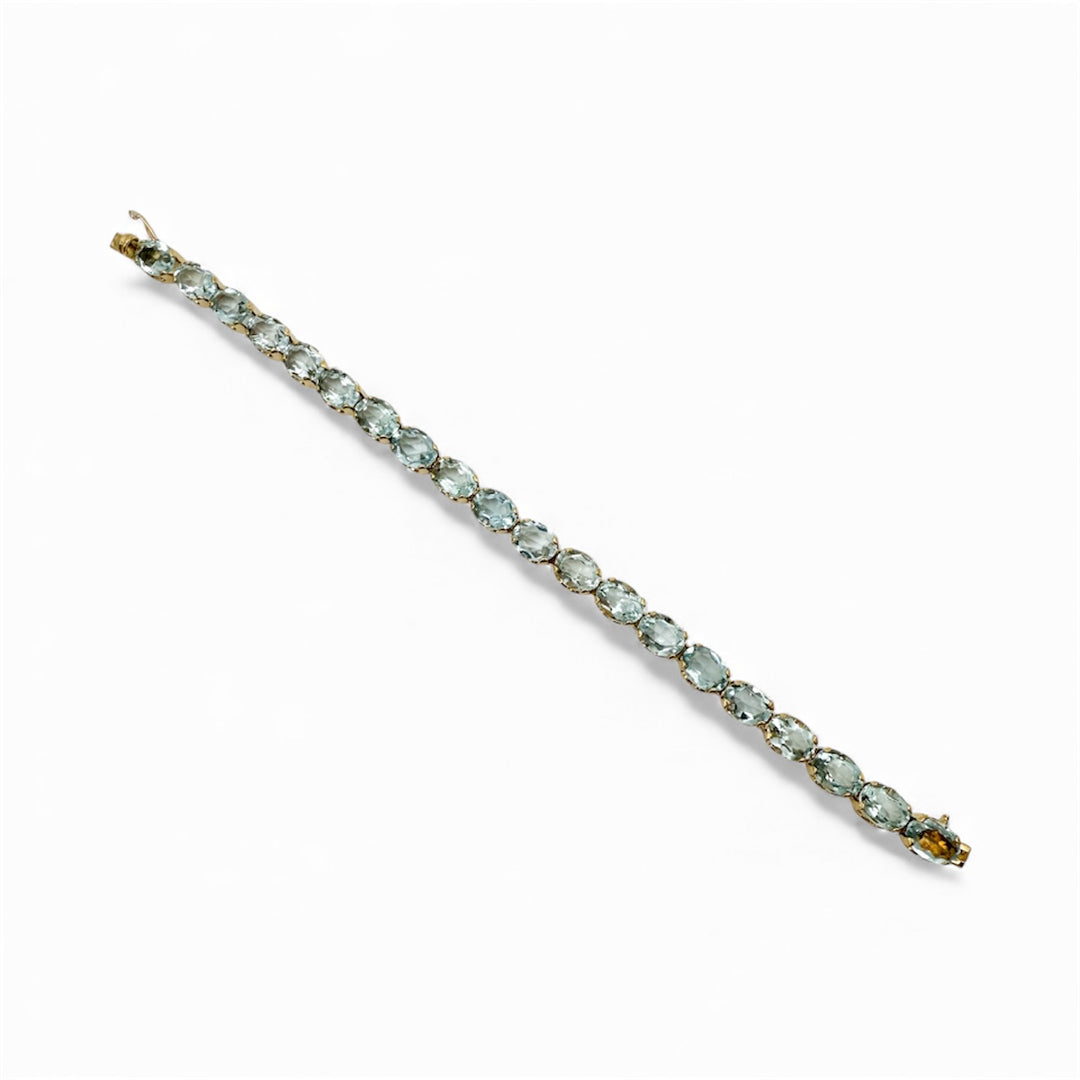 Estate 18k Yellow Gold Aquamarine Bracelet