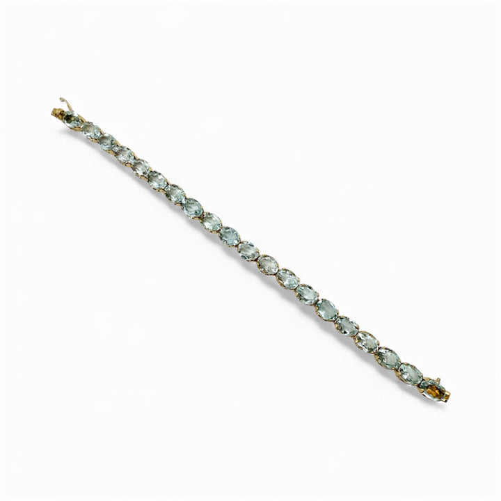 Estate 18k Yellow Gold Aquamarine Bracelet