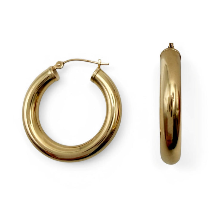 14k Yellow Gold Hoop Estate Earrings