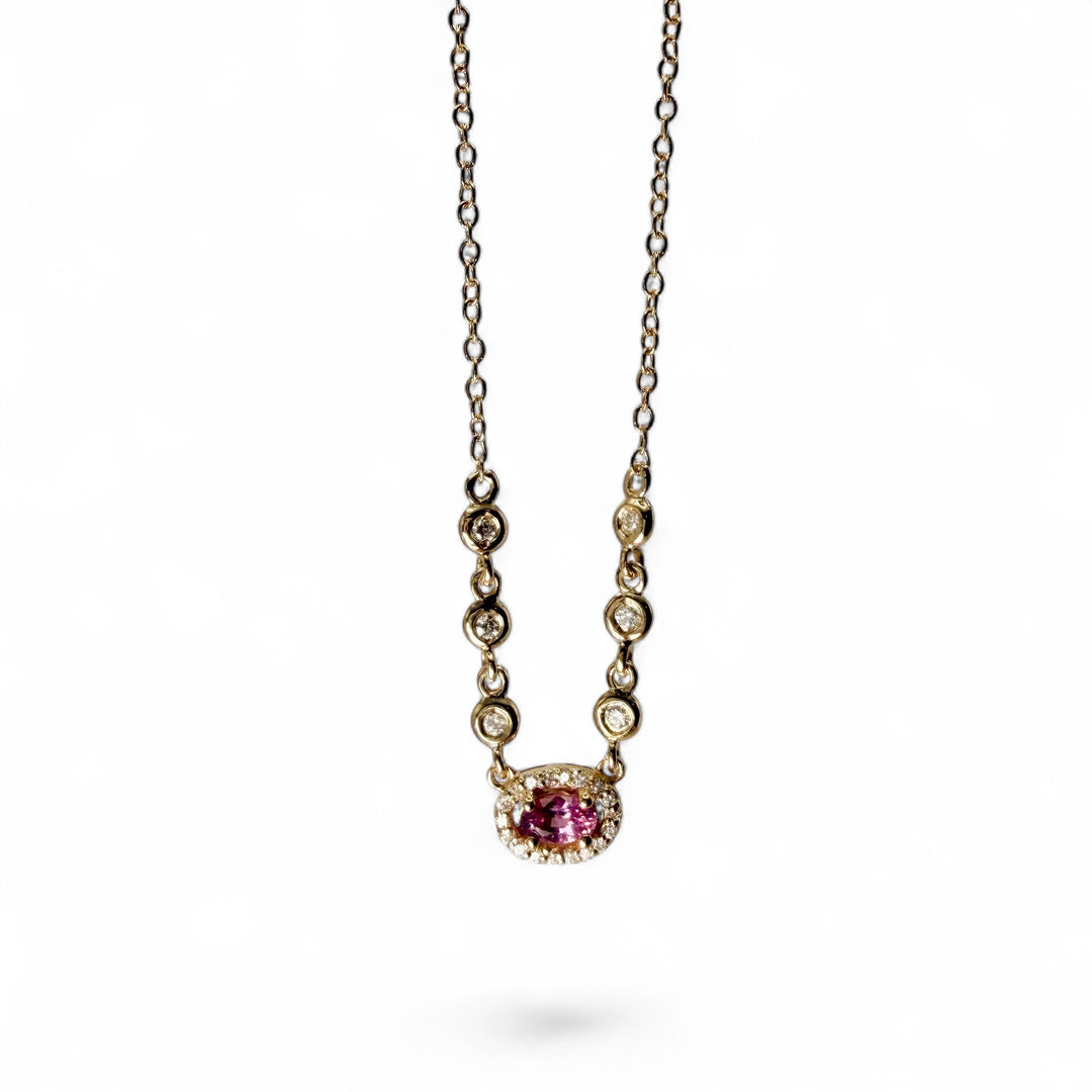 14k Yellow Gold Pink Sapphire Pendant