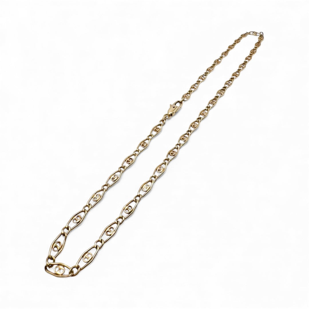 14k Yellow Gold Fancy Link Estate Chain