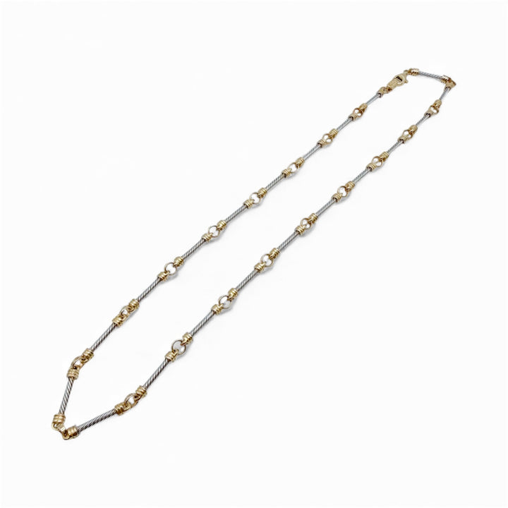 14k Two Tone Fancy Link Estate Chain