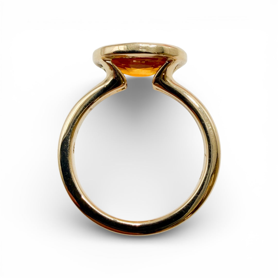 18k Yellow Gold Orange Sapphire Ring