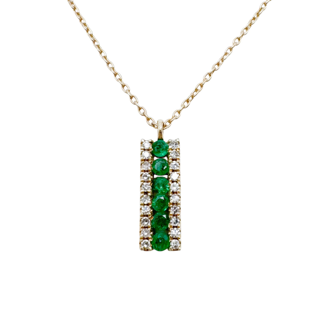 14k Yellow Gold Emerald Pendant