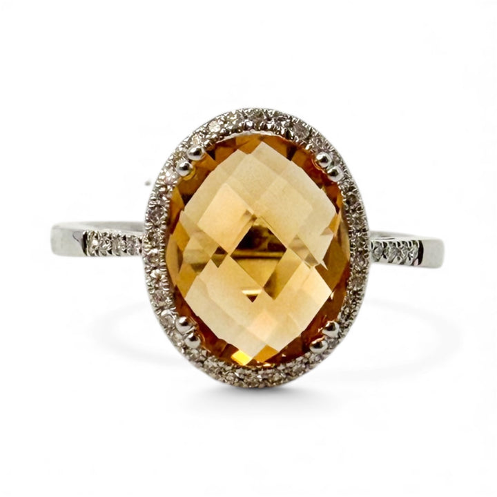 14k White Gold Citrine Ring