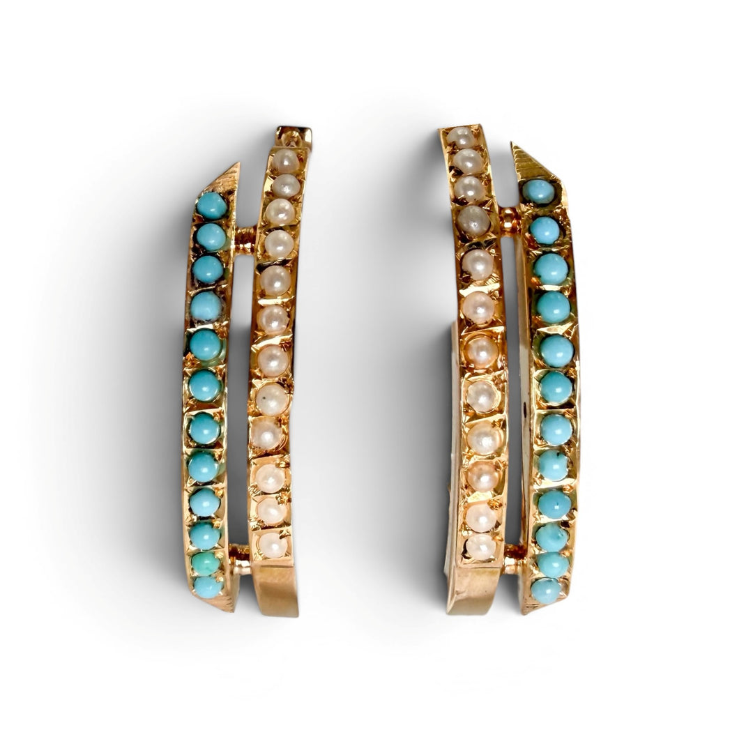Antique 18k Rose Gold Large Hoops