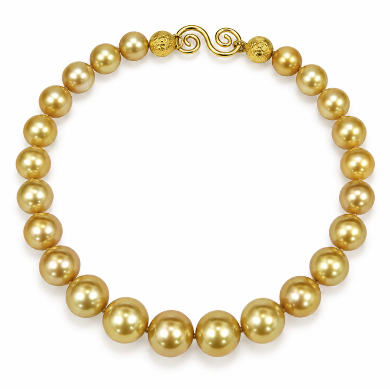 24k Yellow Estate Pearls Designer Necklace