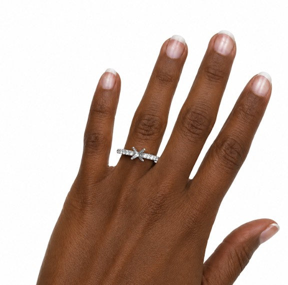14k White 0.50ctw Diamond Wedding Band
