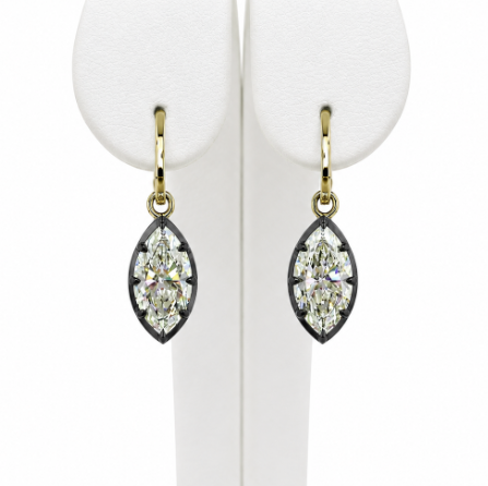 14k Yellow Lab Grown Diamond Drop Earrings 3.04 cttw