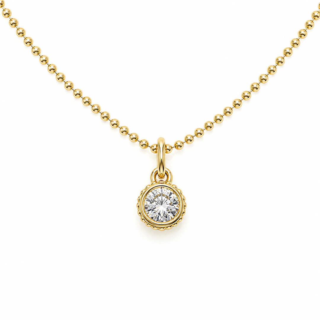 14k Yellow Gold Diamond Pendant