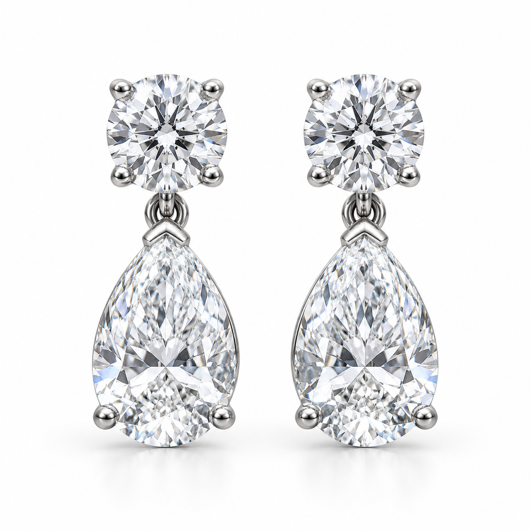 14k White Gold Lab Grown Diamond Earrings
