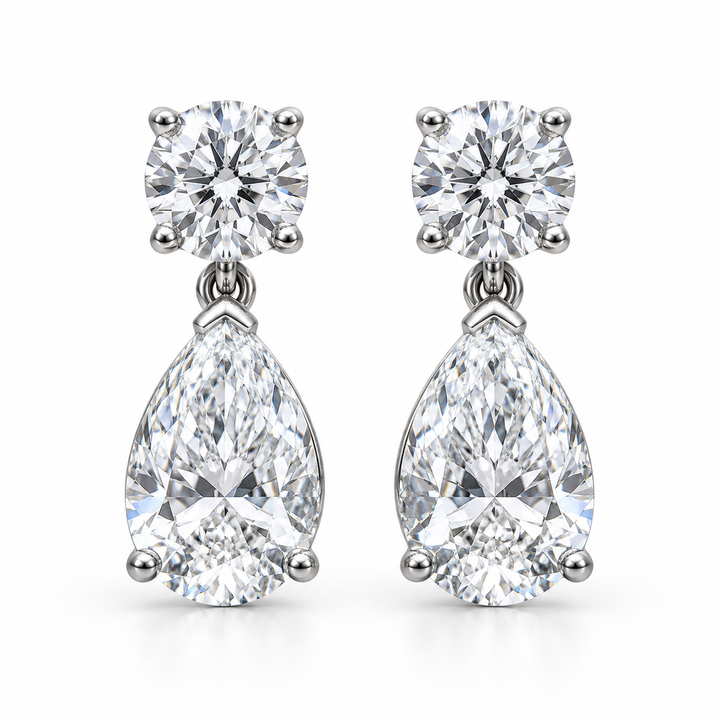 14k White Gold Lab Grown Diamond Earrings