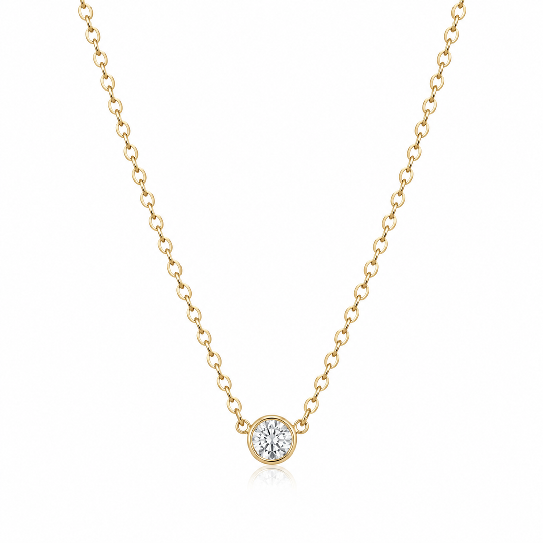 14k Yellow Bezel Lab Grown Diamond Pendant 0.25ct