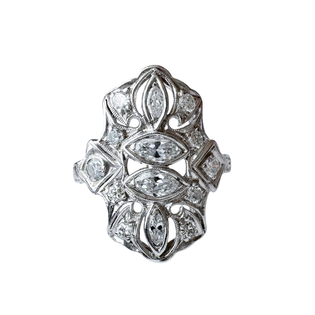 Platinum Antique Art Deco Estate Ring