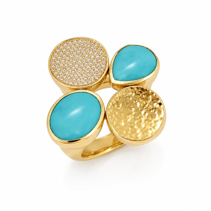 18k Yellow Estate Diamond Designer Ring