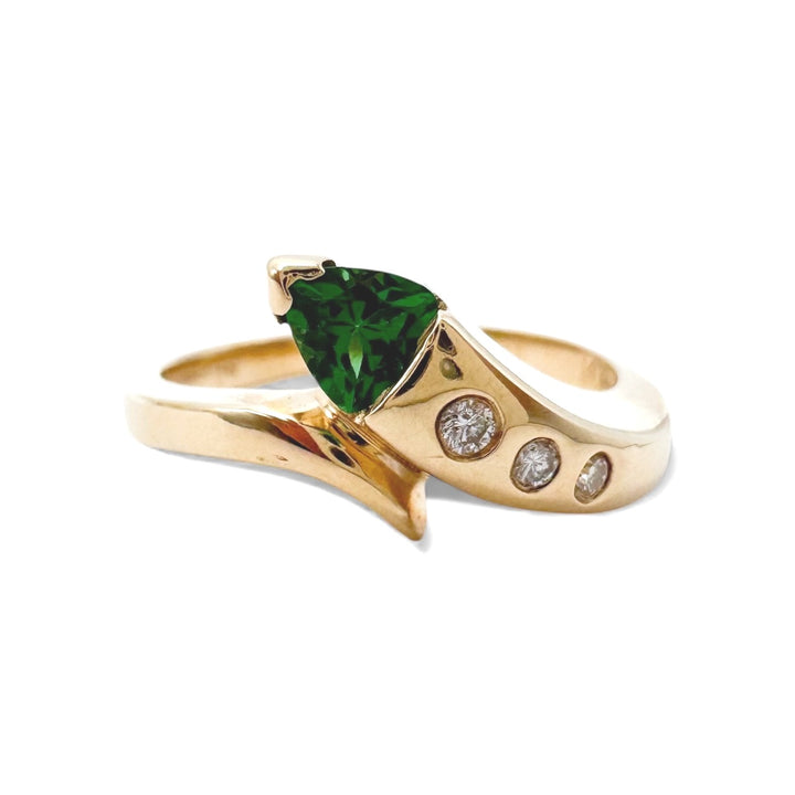14k Yellow Gold Tsavorite Estate Ring