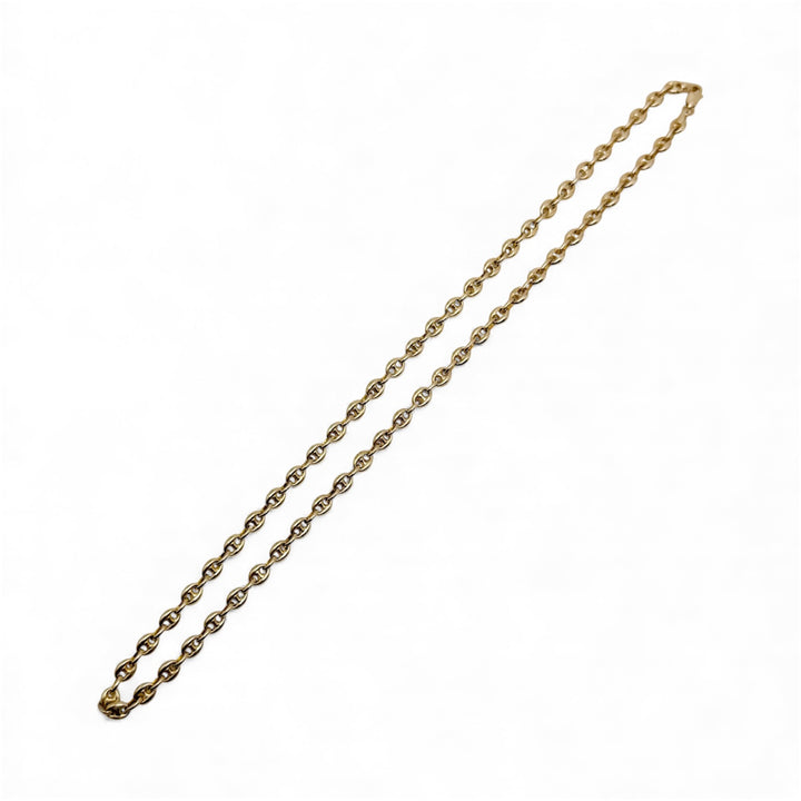 14k Yellow Gold Puffed Anchor Estate Chain
