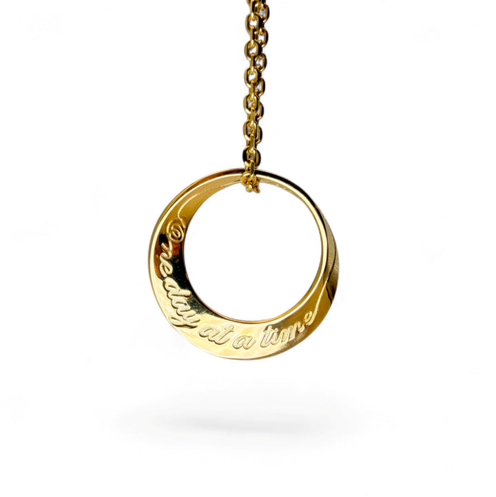 14k Yellow Gold "One day at a time" Necklace