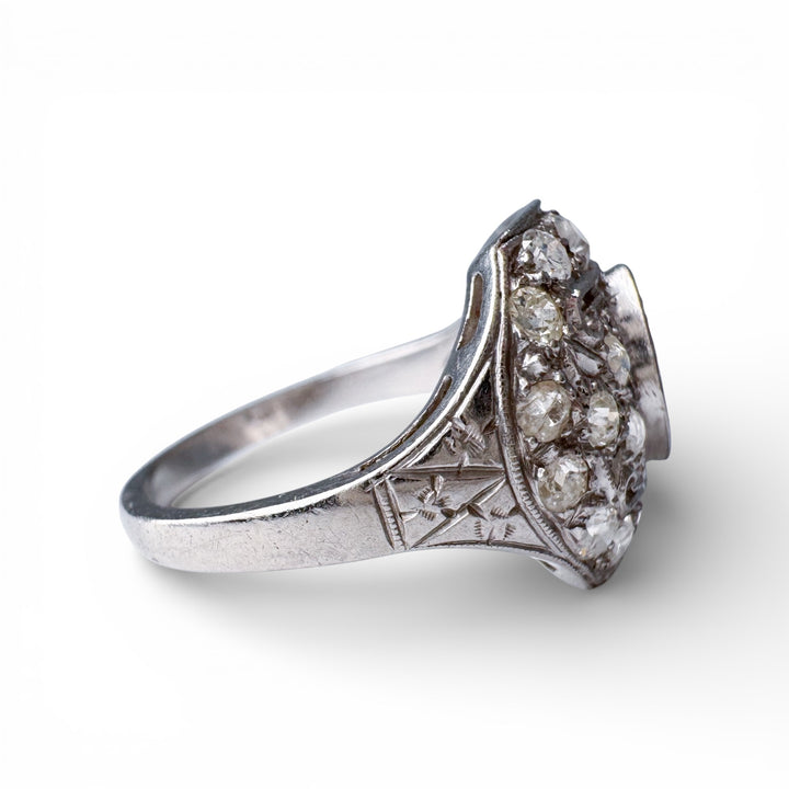 Platinum Antique Diamond Estate Ring