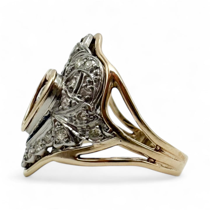 14k Two Tone Antique Estate Ring