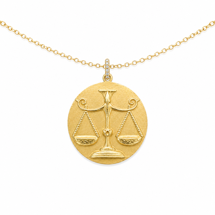14k Yellow Gold Circle Diamond Pendants